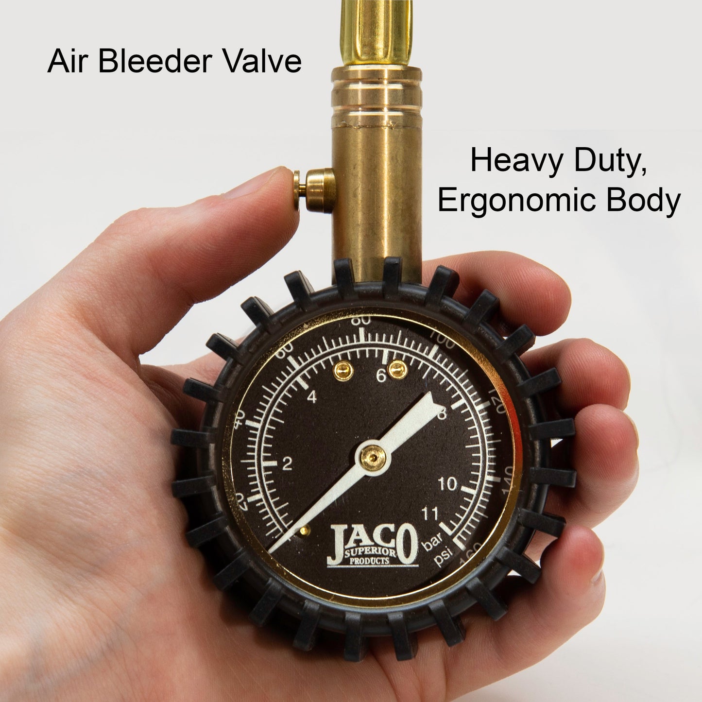 JACO BikePro™ Presta Tire Pressure Gauge - 160 PSI | Presta & Schrader (Hybrid/Road Bikes)