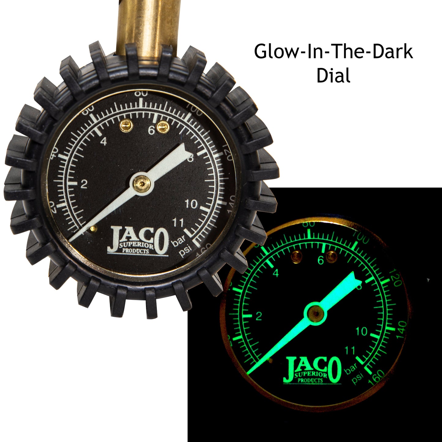 JACO BikePro™ Presta Tire Pressure Gauge - 160 PSI | Presta & Schrader (Hybrid/Road Bikes)