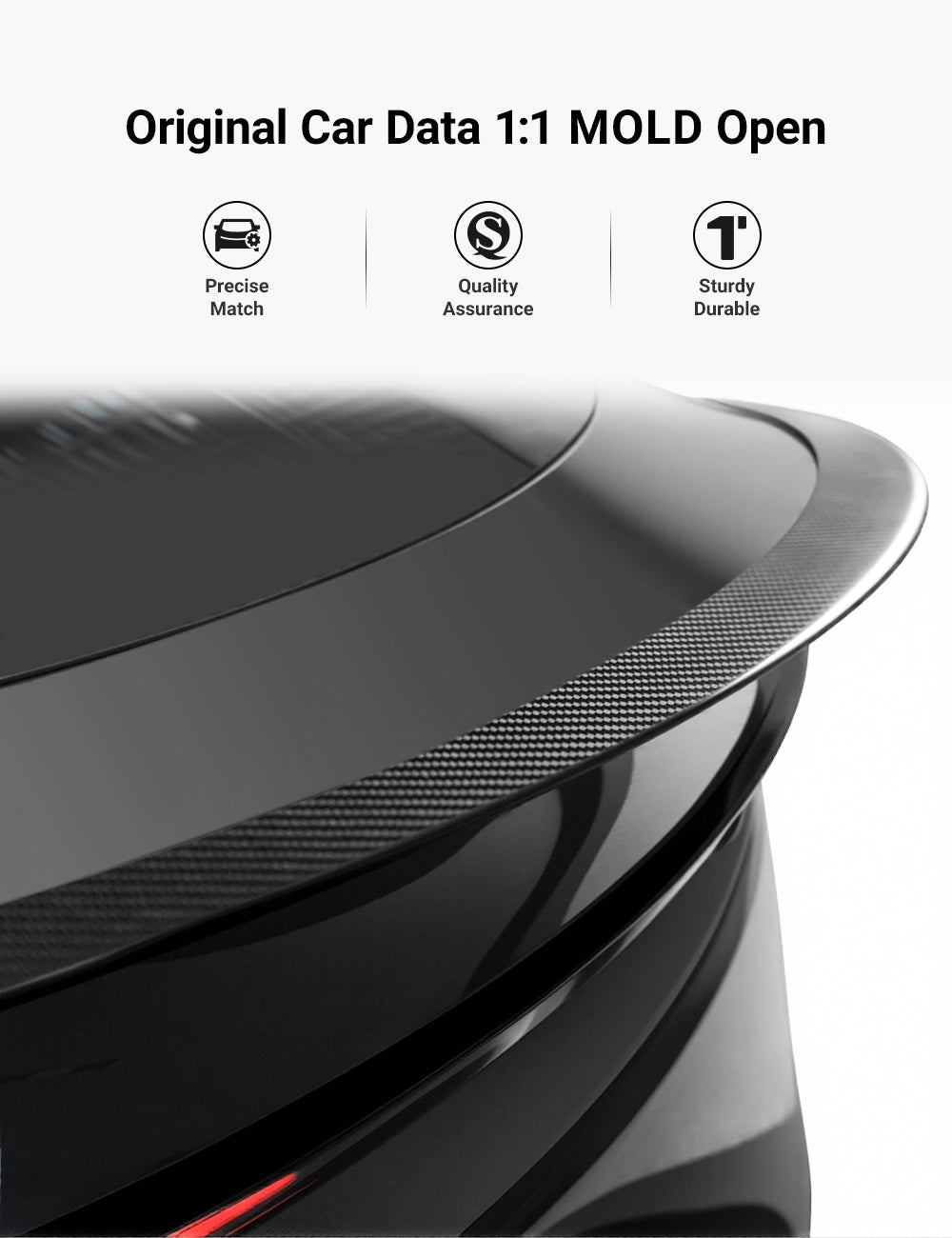 Performance Style Dry Carbon Fiber Spoiler for Tesla Model Y Juniper 2025+