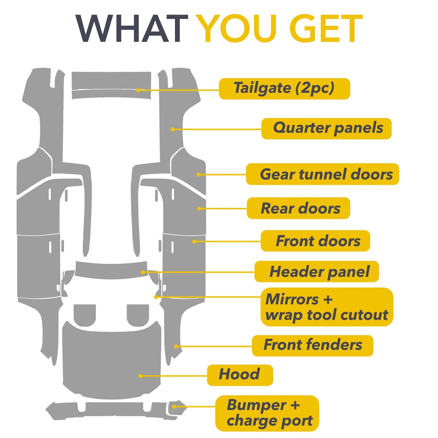 Clear/Stealth PPF Wrap | Paint Protection Film for Rivian R1T