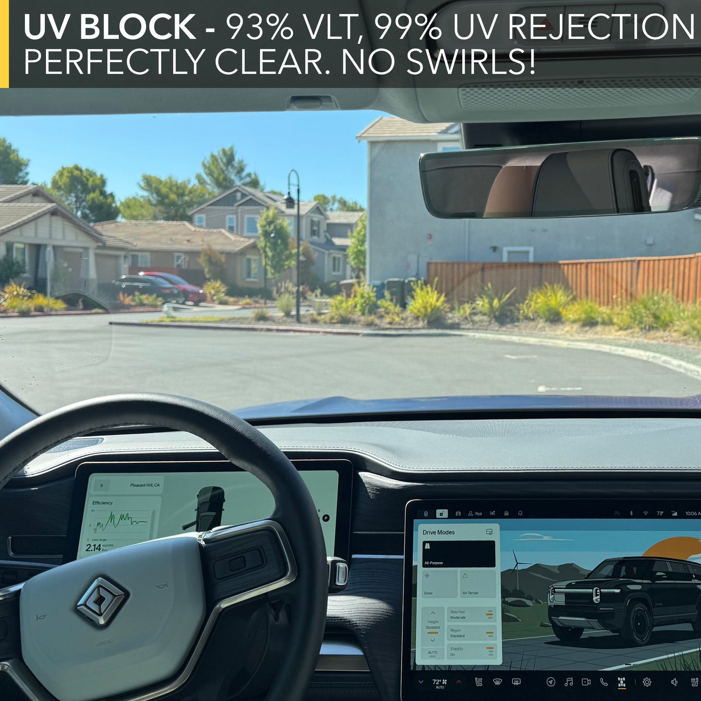 Windshield & Sunroof Protection Film | Rock Chips, UV & IR Defense for Rivian R1S & R1T