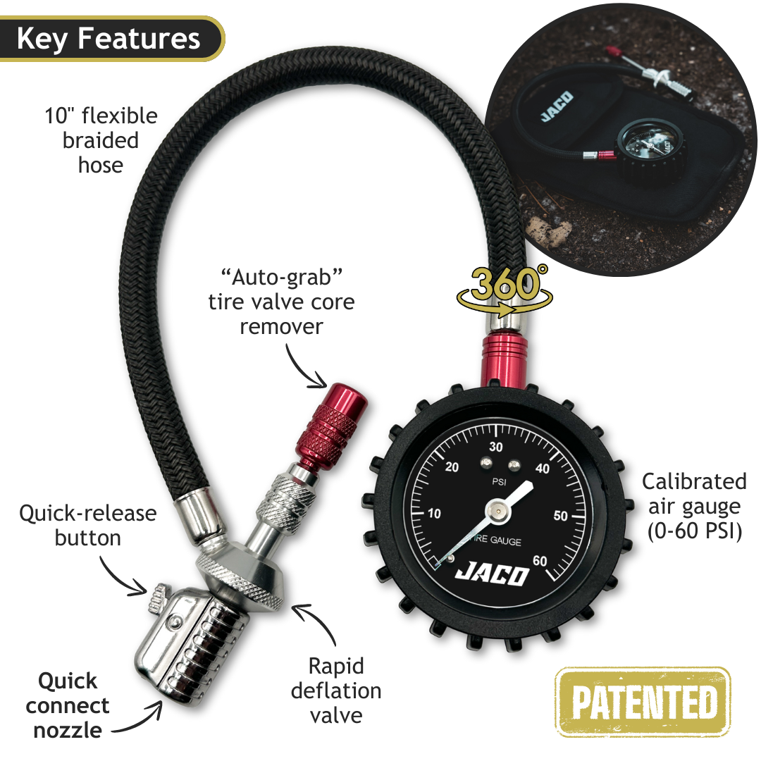 Lightning™ RX4 Tire Deflator with Gauge - 60 PSI | Quick-Connect Rapid Air Down Tool for Off Road 4x4