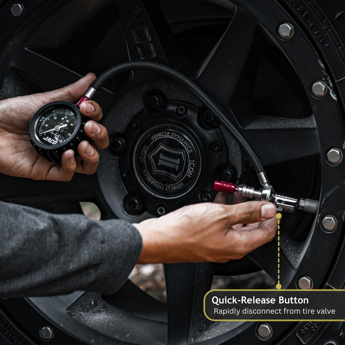 Lightning™ RX4 Tire Deflator with Gauge - 60 PSI | Quick-Connect Rapid Air Down Tool for Off Road 4x4
